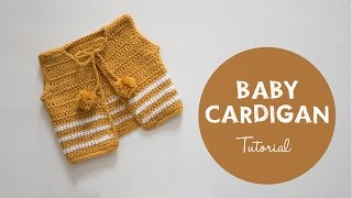 How To Make A Cute And Easy Baby Cardigan  Croby Patterns [upl. by Addy]