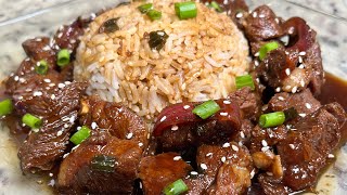 QUICK EASY SESAME TERIYAKI STEAK RECIPE 🥩 [upl. by Sandler728]