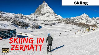 Zermatt Skiing  Klein Matterhorn to Schwarzsee  Skiing in Switzerland [upl. by Coulson400]