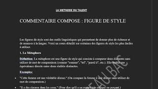 COMMENTAIRE COMPOSÉ  Les Figures de Styles [upl. by Macri]