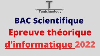 Correction bac théorique informatique 2022 bac Scientifique [upl. by Erika75]