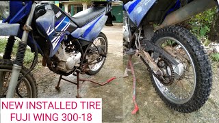 XTZ 125 NEW INSTALLED TIRE FUJI WING 2000 30018 TRAIL SPORTS [upl. by Ekle756]