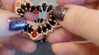 Tutorial cuore con perline 9 dropduo rocailles bicono 4 mm [upl. by Torr455]