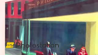 Nighthawks Edward Hopper Glass Wall Art [upl. by Bayard]