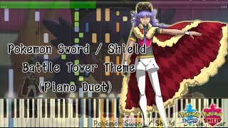 Pokémon Sword and Shield  Battle Tower Theme Toby Fox Piano Duet [upl. by Arek834]