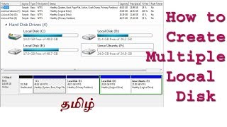 How to create PartitionLocal Disk Without Formatting Data  Tamil [upl. by Aleiram]