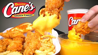 CHEESY RAISING CANE’S MUKBANG with CHEESE SAUCE [upl. by Akienat]