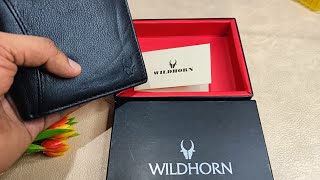 WILDHORN Men black genuine leather RFID wallet Malayalam review [upl. by Aliemaj]