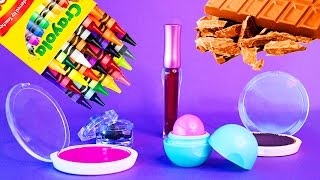 5 DIY Makeup Projects You Need To Know Simple DIY Lipstick using Supplies like EOS Crayons [upl. by Eerrehc29]