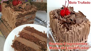 Bolo Trufado de Confeitaria Famosa  Massa de Liquidificador  Recheio de 2 Ingredientes Delicioso [upl. by Euginomod]