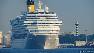 Costa Fascinosa cruise ship in Klaipeda port [upl. by Ronoel]