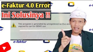 Ini Solusinya ‼️ eFaktur Error This Program is Generated Unregistered Jar2Exe [upl. by Rhine]