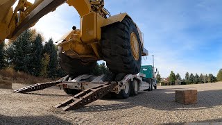 Loading A 637 CAT Scraper On A Jeep Dolly Alone [upl. by Acir]