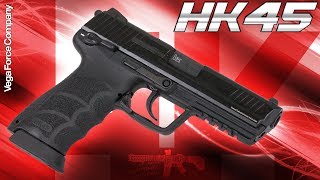 Review VFCUmarex Heckler amp Koch HK45 GBB Gas Blowback 6mm AirsoftSoftair 4K UHD [upl. by Hpeosj480]