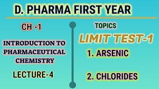 Limit testarsenic and chloridesch1L4DPharm Ist yr [upl. by Ahsiekin]