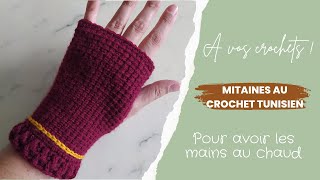 ♫♪ J’avais envie de … Mitaines au crochet Tunisien ♫♪ [upl. by Iolenta]