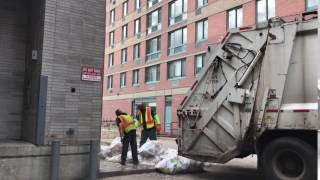 NYC Sanitation Picking Up PSIS 217 Courtyard Garbage [upl. by Llerreg]