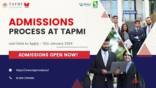 TA Pai Management Institute Manipal Admission Process 2024  Best In MBA Category  Fees Campus [upl. by Suoicserp]