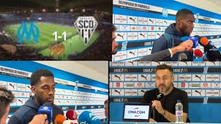 OM Angers SCO 11 de Zerbi kondogbia et Murillo après match [upl. by Edrahc]