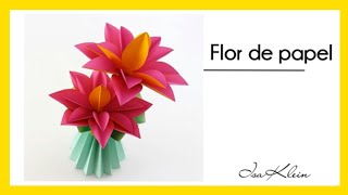 Isa Klein Tutorial 82 Flor de papel fácil  Easy paper flower [upl. by Dorene827]