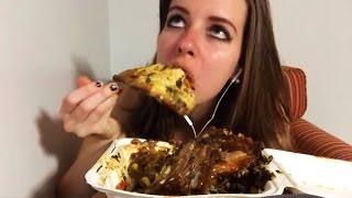 MUKBANG  ASMR  Macaroni amp Cheese Pizza  Babyback Ribs  Collard Greens [upl. by Spear520]