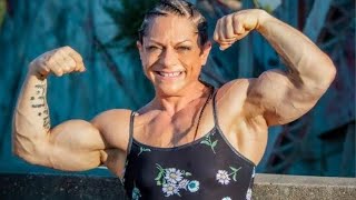 Gina cavaliero arm day workout and posing female bodybuilding motivation 2024 [upl. by Ardnad]