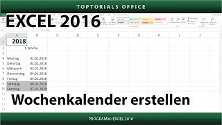 Dynamischen Wochenkalender erstellen Excel [upl. by Enilra509]