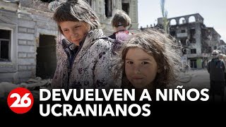 GUERRA RUSIA  UCRANIA  Devuelven a niños ucranianos [upl. by Adnovahs605]