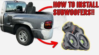 HOW to INSTALL SUBWOOFERS IN A SILVERADO any car works [upl. by Deeanne196]