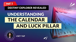 How To Use The Destiny Explorer BaZi Calculator Part 3 Calendar  Luck Pillar [upl. by Aisac]