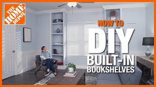 DIY BuiltIn Bookshelves  The Home Depot [upl. by Gschu717]