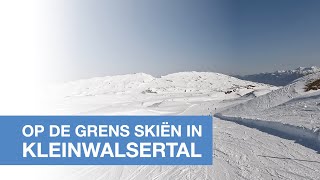 Skiën in het skigebied Kleinwalsertal op de grens tussen Duitsland en Oostenrijk [upl. by Harmonie]