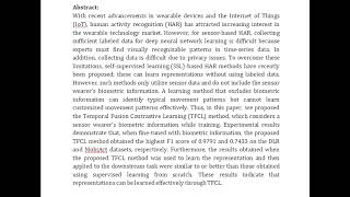 Human Activity Recognition via Temporal Fusion Contrastive Learning [upl. by Suoicerpal]