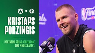 Kristaps Porzingis Postgame Press Conference  NBA Finals Game 1 vs Dallas Mavericks [upl. by Behnken824]