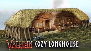 Valheim Cozy Authentic Longhouse Build [upl. by Torrell830]