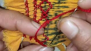 smocking stitch basic balochi chin design [upl. by Sileas145]