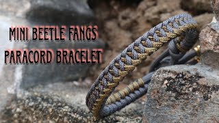 HOW TO MAKE MINI BEETLE FANGS KNOT PARACORD BRACELET WITH DIAMOND KNOT PARACORD TUTORIAL DIY [upl. by Dinny]