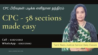 Easy way to remember CPC Sections  Tamil Nadu Judicial Service [upl. by Ahsael]