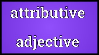 Attributive adjective Meaning [upl. by Nevin]