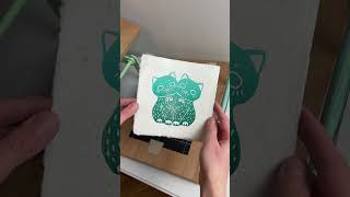 Gradient Color Linocut Print asmr linocut art printmaking [upl. by Ennaul640]