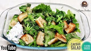 Caesar Salad With Tzatziki Sauce  Homemade Salad Recipe  Tzatiki Sauce  BY PREETI SEHDEV [upl. by Lyrej]