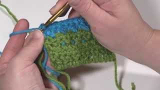 How to Crochet Overlapping Post Stitch Pattern [upl. by Annoyk]