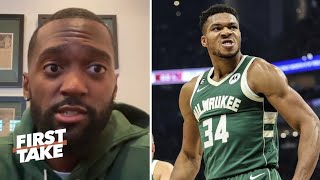 FIRST TAKE  quotGiannis is back in MVP modequot  Bobby Portis impressed by Bucks win over Bulls 122106 [upl. by Glennis]