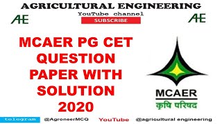 MCAER PG CET PREVIOUS YEAR QUESTION PAPER I agriculturalengineering mcarpgcet 2023crashcourse [upl. by Otis365]