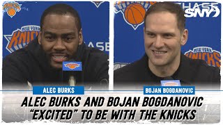 Alec Burks and Bojan Bogdanovic on trade to Knicks Super excited were ready to play  SNY [upl. by Di157]