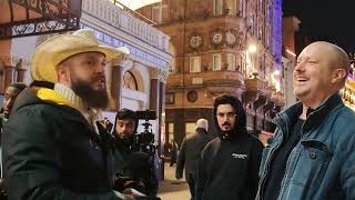 Christian Irish laughed at a Muslim who then became a laughingstock Muslim Cowboy LeicesterSquare [upl. by Maxfield]