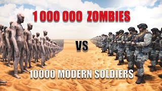 Can 10000 Modern soldier defeat 1000000 zombies Who will win this battle Lets see UEBS 2 [upl. by Crofton498]