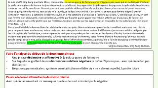 Grammaire  Virginie Despentes King Kong théorie  bac de français [upl. by Nasaj]