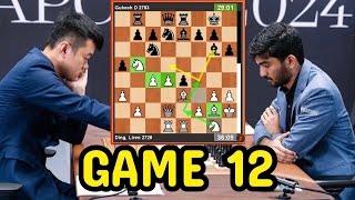 DING LIREN vs GUKESH D  World Championship Match 2024  Game 12 [upl. by Corie]