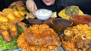 ASMR EATING CHICKEN BIRYANIMUTTON BIRYANIEGG BIRYANIWHOLE CHICKEN ROASTFISH BIRYANIRAITA [upl. by Liddie232]